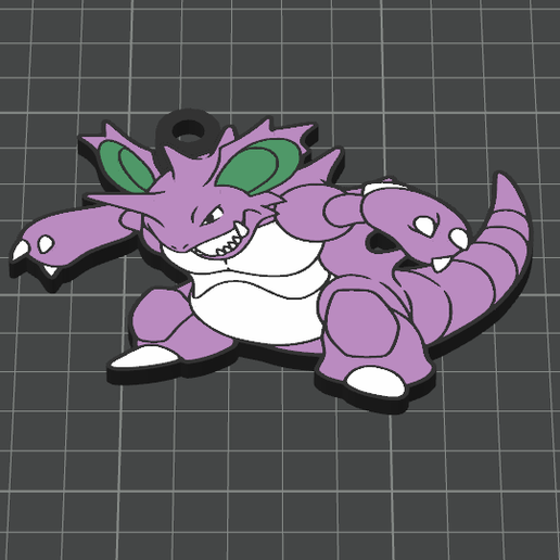 Nidoking Keychain - Kanto Collection (Multicolor .3mf & Single Color .stl)