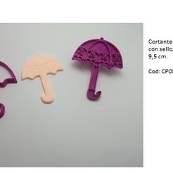 Umbrella with bows. Cutter with Stamp