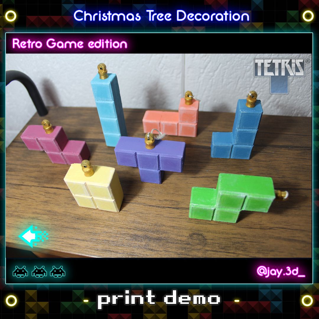 print demo 2.jpg Télécharger fichier STL Décoration de l'arbre de Noël (édition rétro du jeu) • Plan pour impression 3D, jayceedante