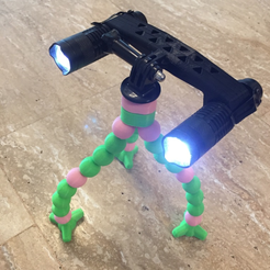 Capture d’écran 2018-01-02 à 14.37.58.png Free STL file Gopro Mount LED Work Light (CREE Q5)・3D print model to download
