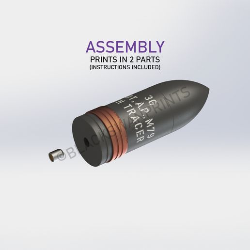 🪖 WW2 United States 3-inch M79 AP Anti-Tank Projectile・ 3D File for 3D ...