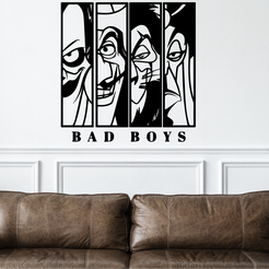 wall-art-bad-boys@3x.png STL file Bad Boys Disney・3D print model to download
