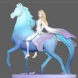 7.jpg Elsa on horse white dress FROZEN2 disney girl princess 3D print model