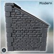 4.jpg Open-front stone shelter with sloped corrugated metal roof, timber post support, brick interior wall, raised storage platform and bare earth floor for equipment staging (8) - Modern WW2 WW1 World War Diaroma Wargaming RPG Mini Hobby