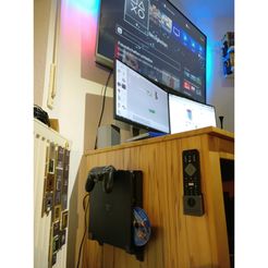 2017-12-04 19.48.55_.jpg Free STL file Wall mount for PlayStation 4 (PS4) Slim・3D printable design to download