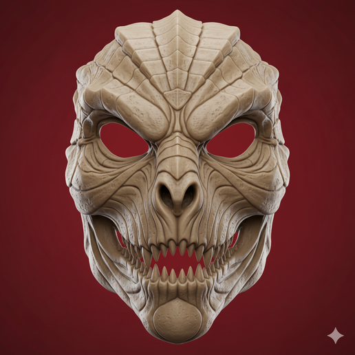 werewolf mask STL, zombie mask STL, possessed mask STL, melting face mask STL, fox mask STL, Halloween mask STL, spartan mask STL, adult size mask STL, lightweight mask STL, high detail mask STL, mask wall art STL, wolf mask STL, assembled mask STL, crack