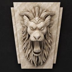 lion_sculpture_design_OBJ.jpg Free STL file lion sculpture bust design cnc art・3D printer design to download