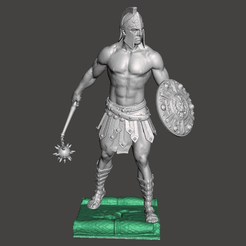 Final-Gladiator.png Free 3D file Gladiator by Redxvb - Smoothed and sliced (Choice of sword or Flail)・3D printer design to download