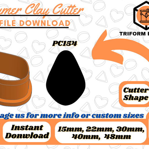 Diamond Drop Polymer Clay Cutter | PC154 3D model