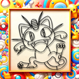 project_20231208_1234196-01.png MEOWTH wall art pokemon wall decor 2d art game room decoration