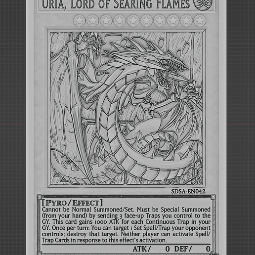 uria,lord of searing flames - yugioh STL File for Cults