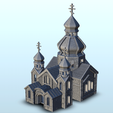 1.png Orthodox brick cathedral with bell tower and double towers (3) - Flames of war Bolt Action USSR WW2 Cold Era Modern Russia