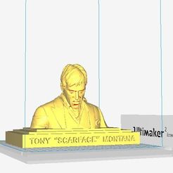 tony on base1.jpg STL-Datei Tony Montana 'Scarface' sculpture・3D-Druck-Idee zum Herunterladen, MarcArt