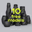 H_All_Renders_1.png Niedwica Vase Set | 3D printing vase | 3D model | STL files | Home decor | 3D vases | Modern vases | Floor vase | 3D printing | vase mode | STL Vase Collection