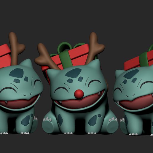 bulba-antler.jpg Download STL file Pokemon - Christmas Bulbasaur(3 versions) • 3D printable model, ErickFontoura3D