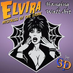 Elvira-IMG.jpg Archivo STL Elvira Señora de la Oscuridad Película Macabra Silueta Arte de Pared・Modelo para descargar y imprimir en 3D