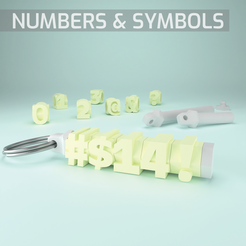 Numbers-and-symbols-Title-01.png 3D file Customizable fidget Name keychain spinner - Numbers and symbols・Template to download and 3D print