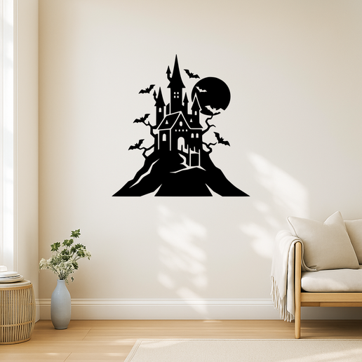 Vampire Castle On Hill 002 - Wall Art Multicolor - 3D model önizlemesi