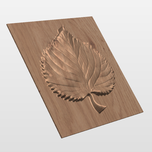 1.png Feuilles de Tilleul CNC Relief - STL 3D Model for Wood Carving | CNC Router Digital File (Personal Use)