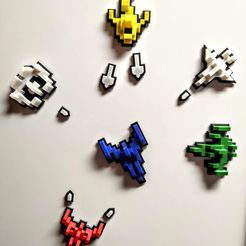 IMG_20200424_195004.jpg 3D file Retro Invaders magnet - wall decoration・3D printing idea to download