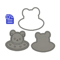 STL00581-1.png Fichier 3D Moule à bombes de bain 3pc Bear Spaceship・Objet pour impression 3D à télécharger, CraftsAndGlitterShop