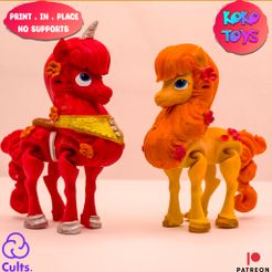 4.jpg Fichier STL PRINT-IN-PLACE ARTICULÉ poney mignon et poney uni blindé・Design pour impression 3D à télécharger