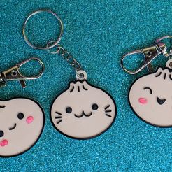 FOOD15.jpg 3D file Chibi Dumpling keychain & magnet set・Design to download and 3D print