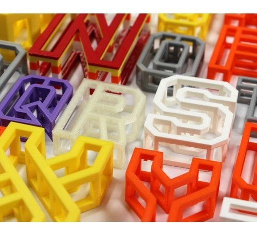 BEAM 3D printable Typeface - 3D model önizlemesi