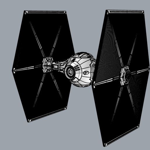 stl file star wars tie fighter with interior 3d model template to download and 3d print cults