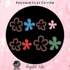 Polymer-Clay-Cutter-Geometrico-11.png Archivo STL Organic flower Shape cutter/Polymer Clay Cutter * 4 size・Objeto imprimible en 3D para descargar