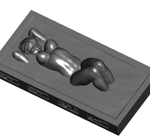 13th Carbonite Encased Sexy Girl with Optional Control Panels and 2 Stands - 3D model önizlemesi