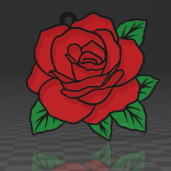 rosa.png Файл STL Брелок для ключей Брелок для ключей Розовая роза День святого Валентина День святого Валентина・Дизайн 3D принтера для загрузки