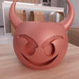 untitled3.png 3D Devil Emoji Planter with 3D Stl Files & Desk Planter, 3D Figure, Cute Planter, 3D Print File, Small Planter, 3D Printing, Indoor Planter
