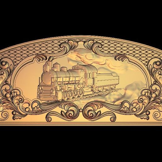 old locomotive train smoking frame - 3D model önizlemesi