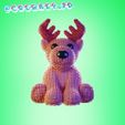 reno3.jpg Crocheted christmas tree and reindeer- Flexi Print in Place