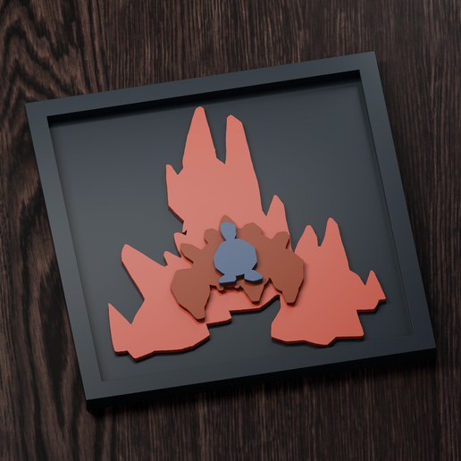 Gigalith Line - Pokemon Silhouette Frame | Normal, Inverse & Scaled STL