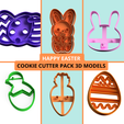 Añadir-un-título-2.png happy easter cookie cutter pack x6 model 3d stl file