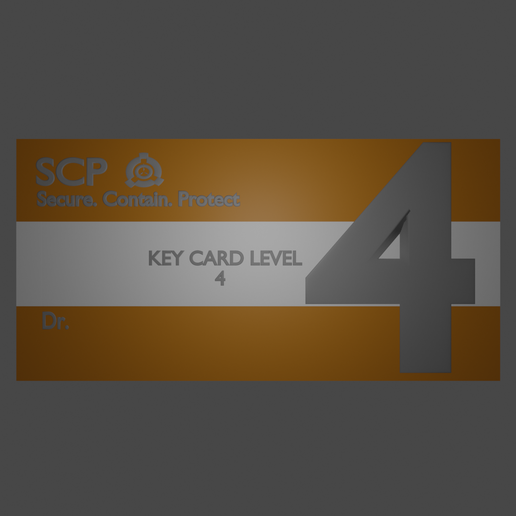 Descargar archivo Scp key card level 4 • Objeto para impresión 3D ・ Cults