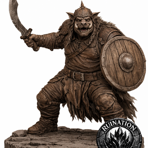 Pig faced Orc - Sword and Shield 12