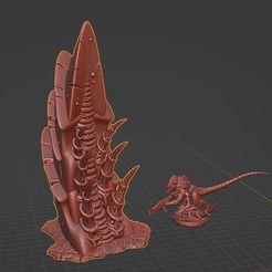 Bug-Infested-Spine-tower01.jpg 3D file Space Bug Spine Tower Terrain wh40k inspired・3D print object to download
