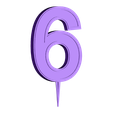 cakedigit6.stl Geburtstagstorte Ziffern