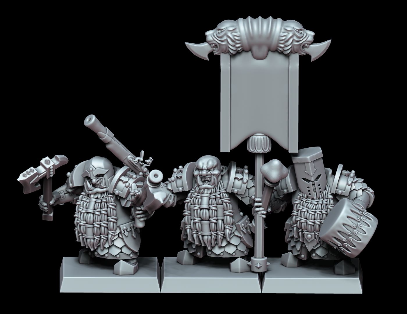 STL file Chaos Dwarf Command Group 2・3D print model to download・Cults