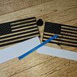 20231002_092350.jpg US  The Thin Blue Line Double Sided Flag Police Law Enforcement Memorial Stars and Stripes With Stand Easy Print