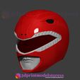 Red_ranger_mighty_morphin_helmet_05.jpg Red Ranger Mighty Morphin Power Ranger Helmet Cosplay STL File