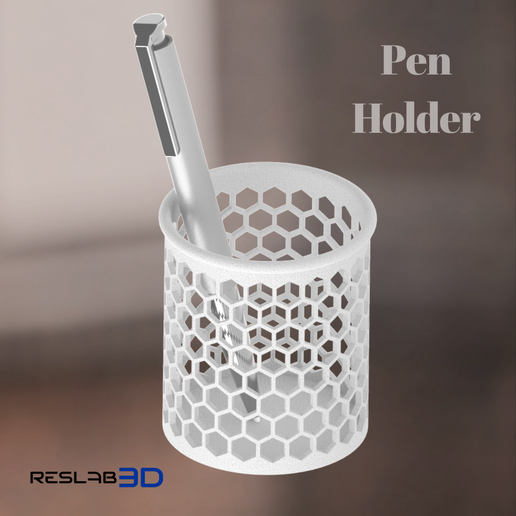 Download Stl File Pen Holder Honeycomb Pattern • 3d Printing Template