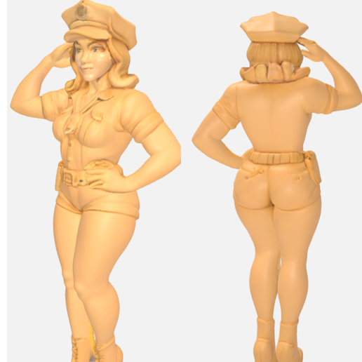 Woman Officer / woman Soldier Sexy pose / Army Woman / Pin up pose 3D model