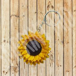 photo_5053180013775531101_y.jpg STL file Sunflower Keychain・3D printing idea to download