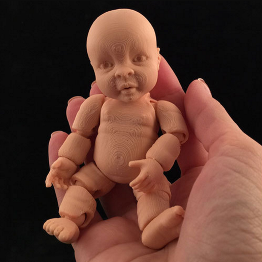 Realistic Articulated Miniature Baby Doll - One Piece 3D model