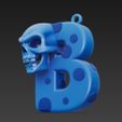 Skull-Themed-B-Letter-Keychain-3D-Print-File-13.jpg Skull-Themed "B" Letter Keychain 3D Print File