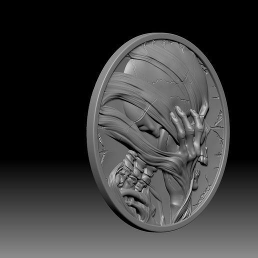 2-3.jpg Modelo de impressão 3D da moeda de prata em alto-relevo Bone Demon